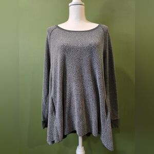 Aerie Just Add Leggings Gray Knit Sweater With Pockets